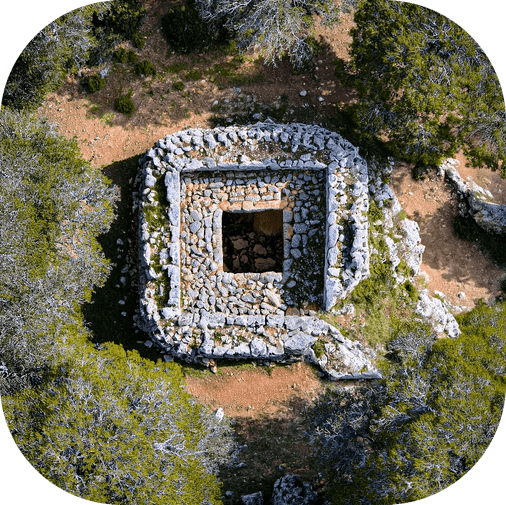 Aerial view with QR code